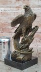 Bronze Eagle Large Amp  Signed Collector Magnificent Statue Sculpture Figure Art