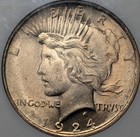 1924 Ms64 Ngc Peace Dollar Old Fatty Yellow Tone