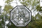 All Clear Stained Glass Panel Octagon Beveled Glass Window Panel 20  X 20  