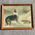 Unique Mid Century Moden Collie Lassie Shepherd s Call Lamb Art Litho       blt17m1