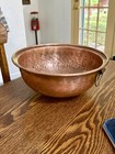 Antique Solid Copper Whisking  Mixing Bowl Hand Hammered Rim Edge 11 5  ireland 