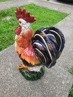 Jumbo Large 22 Inch Vintage Ceramic  Blue Sky Rooster Chicken Statue Figurine