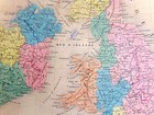 Original Antique Map 1845 British Isles  Britain Ansart Genuine Old Engraved Map