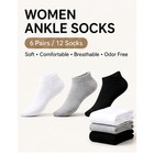 Women Ankle Socks 6 Pairs Cotton Odor Free Cushioned Low Cut Athletic Socks