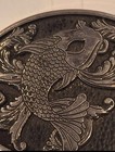 Chrome Brand Koi Fish Belt Buckle Metal Silver black Fits 1 5 In Belt Width