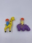 Set Of 2 1968 Stawlwood Crib Mobile Circus Figures Hippo And Giraffe