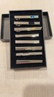 Men s Silver Tone Tie Clips Set Of 8 Classic   Modern Necktie Bars Nice Gift Box