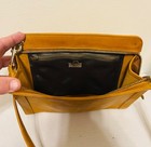 Vintage Margolm  1970 s 80 s  Italy Leather Suede Clutch Handbag Purse   Tan