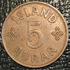 High Grade 1940 Iceland 5 Aurar Coin-se9445