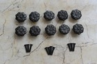 Vintage Cast Iron Door Knobs Cabinet Flower Drawer Handles Pull Rustic 10 Pcs