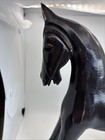 Vintage 12    Brown Two Piece Mold Carved Wood Like Horse Pony Folk Art Figurine