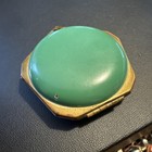 Art Deco Compact 1920s Antique Aluminum Pentagon Double Sided Rouge powder