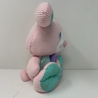 Fisher Price 1997 Easter Cozie Pink Bunny Rabbit Plush Waffle Knit Stuffed Toy