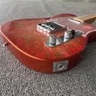 Solid Electric Guitar Stainless Rounded Fret Edge Orange Paisley Fast Shipping