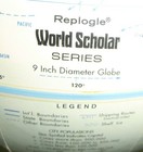 Vintage Replogle World Scholar Series Globe Raised Topo 9  D 13  H Usa Made  Guc