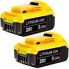 2pack 20v 8 0ah Lithium Ion Battery For Dewalt  20 Volt Max Xr Dcb206-2 Dcb205-2