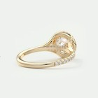 Round Cut 3 30 Ct White Moissanite Halo Engagement Ring 14k Yellow Gold Fn