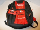American Red Cross Instructor Backpack Black Red Pockets