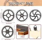 4 Pieces Wooden Industrial Steampunk Style Gear Wheel Wall Decoration 10 Inch Vi