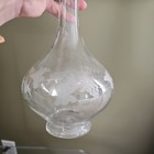 Antique Hand-blown Etched Glass Liquor Decanter 1800s With Pontil