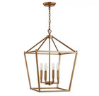 Pagoda 16 In  4-bulb Antique Gold Lantern Metal Led Pendant Open Box