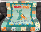 Gumby   Pokey Baby Blanket Quilt Toddler Bed Hand Made Reversable Vintage Ooak
