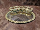 Vintage Matson Stylebilt Vanity Ormolu Lipstick Holder Perfume Gold Mirror Tray