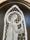 Bruges Belgian Lace - Framed St Mother Mary Handmade Bobbin Rare Vintage