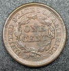 1846 Braided Hair Large Cent N-11 Medium Date Uncirculated Details Pitted