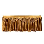 14 Feet Gold Satin Drape Table Skirt Banquet Wedding Catering Trade Show Party