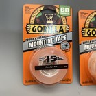 2 Pack Gorilla Mounting Tape Double Sided Adhesive Roll  Strong Hold 1 In X 60