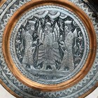 Antique Middle Eastern Tray-19th Century Copper Metal-mamluk Revival Damascus