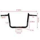 12  Meathook Ape Hanger 1 25  Handlebar For Harley Touring Street Electra Glide