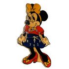 Vintage Minnie Mouse Cut Out Wood Wall Clock Disney Collectible Rare   Works  