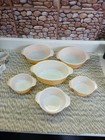 6- Vintage Fire King Oven Ware Peach 1-oval 2-qt   2-1-qt  2- 8oz   1- 1 Pt 