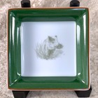 Vintage Hermes Paris Dog   Boar Porcelain Mini Change Tray Ashtray Set Of 2