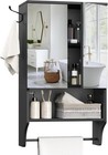 Bathroom Wall Cabinet With Mirror  Medicine Cabinet With 2 Door And Adjustabl   