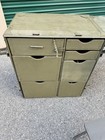 Vintage U s  Military Wood Field Desk - Table - Stool Set