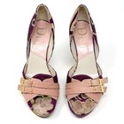 Dior Galliano Peep Toe Pumps Purple Gold Eu36 5 Us6   6 5 Platform Heels