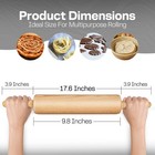 Baking Rolling Pin 17 6 Inch  Beech Wood Dough Roller For Bread Cookies