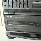 Vintage 1990 Akai Pj-w59 Am fm Radio Dual Cassette   Japan Cd Pj-w330cd Untested
