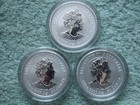 2020  2022   2023 Australian Silver Lunar Series Iii Color  three 1 2 Oz Coins 