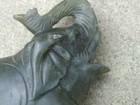 Vintage Hand Carved Green Jade Color Elephant Alabaster Soapstone Art Figure
