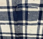 Antique Blanket Wool Center Seam 68 X 72 Blue Plaid Civil War Era Original 1860