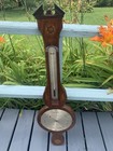 Antique Inlaid Mahogany  Barometer Thermometer