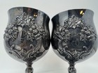 Reed   Barton  1659 King Francis I Silverplate Goblets Pair Monogrammed