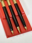3 Arnold Remmie Pen Pencil Set Case  Black Gold  Vintage  Writing 