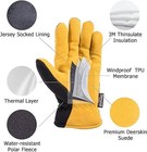 Skydeer Super Soft And Warm Winter Gloves With X-large  Yellow Deerskin Suede 