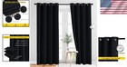 Elegant Blackout Curtains 52x84 - Thermal Insulated Grommet Drapes Set Of 2
