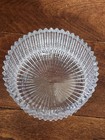 Vintage Clear Glass Powder Jar W  Lid Ribbed Vanity Dish Trinket Box 4 